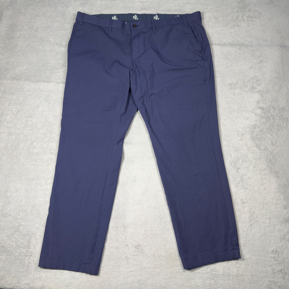 Lauren Ralph Lauren Chino Pants Mens 42x29 Navy Blue Performance Stretch Trouser